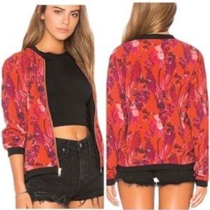 Beach Riot Babe Bomber Lightweight Jacket Women's Size XS Floral Relaxed